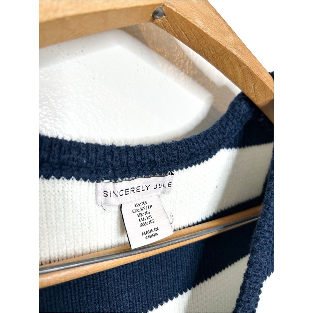 Sincerely Jules Striped Sleeveless Knit Sweater Vest XS - Picture 3 of 5